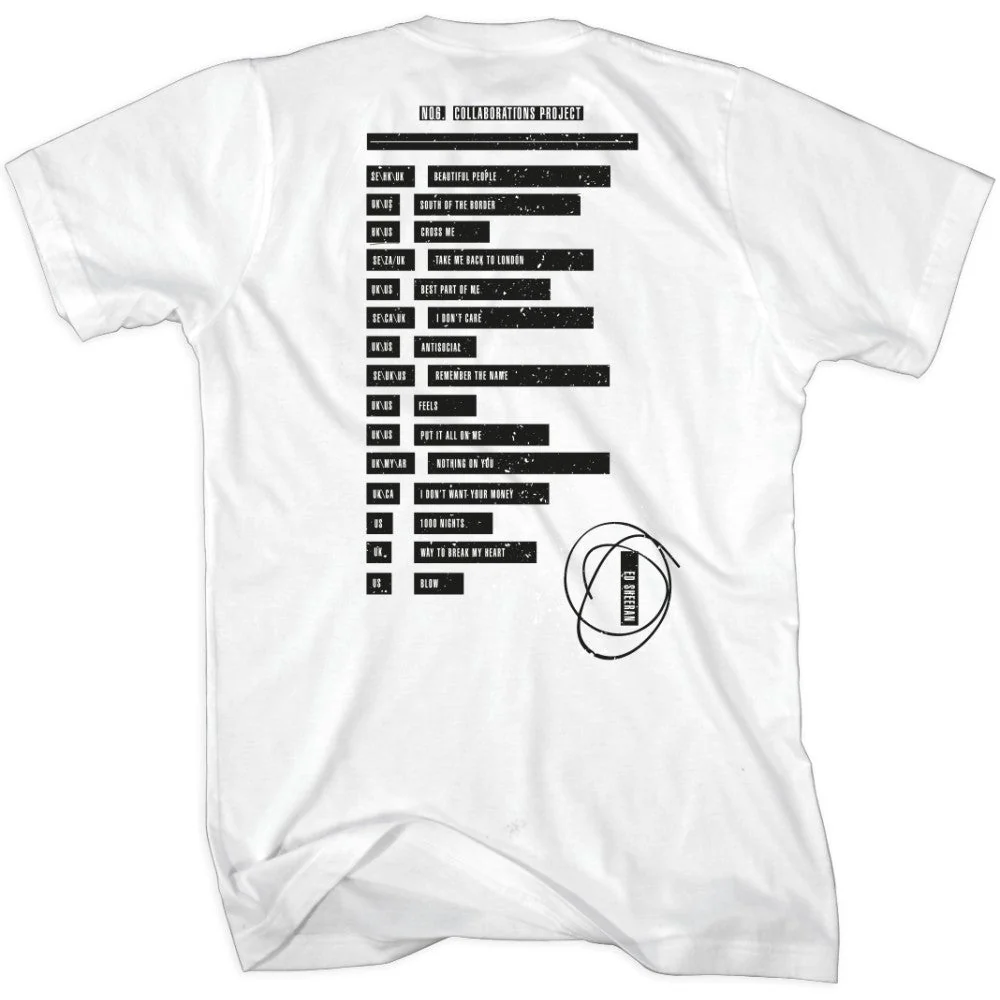 No.6 Collaborations Project Pop Up Tracklist White T-Shirt - Image 3